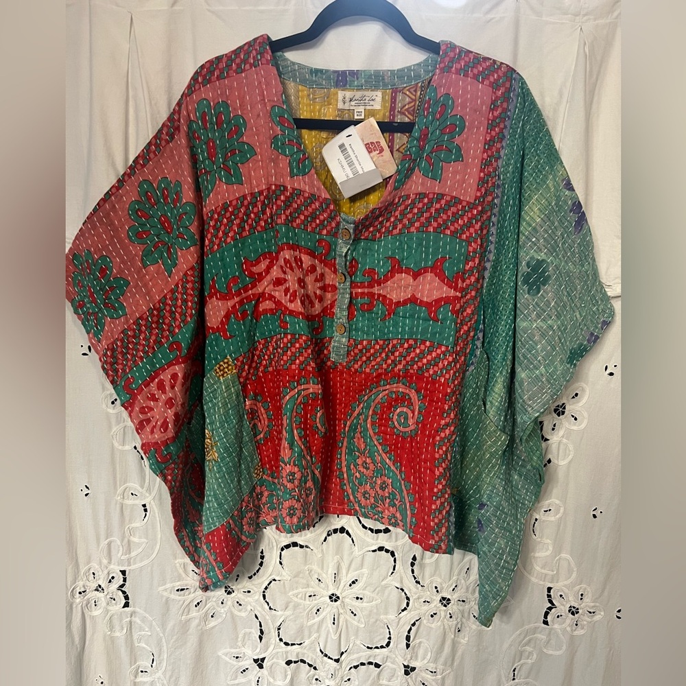 Kantha Bae Shortie Muu Top Flowy Hippie BoHo Festival Summer Onesize Layer